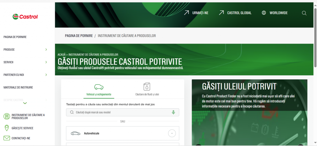 Noul instrument online Castrol ajută service-urile auto și clienții lor să găsească mai ușor uleiul potrivit